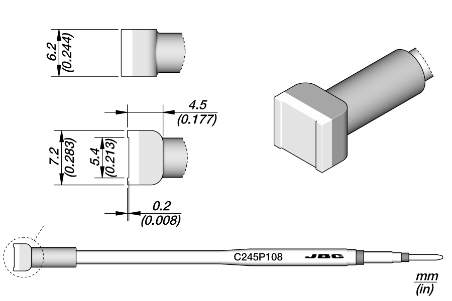 C245P108 - Grooved Cartridge 5.4 x 6.2